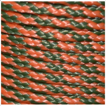 PPM touw 3,5 mm oranje/olijfgroen
